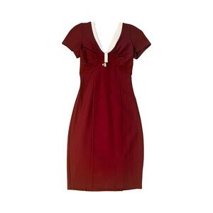 Unique Vintage Red Midi Pencil Dress (Size M)